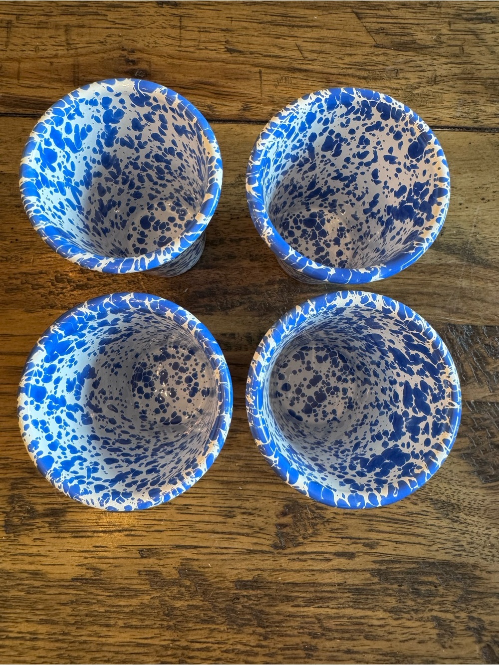 Crow Canyon Home Enamelware Tumbler Set - 4 Pack Blue Marble - Picture 3 of 9
